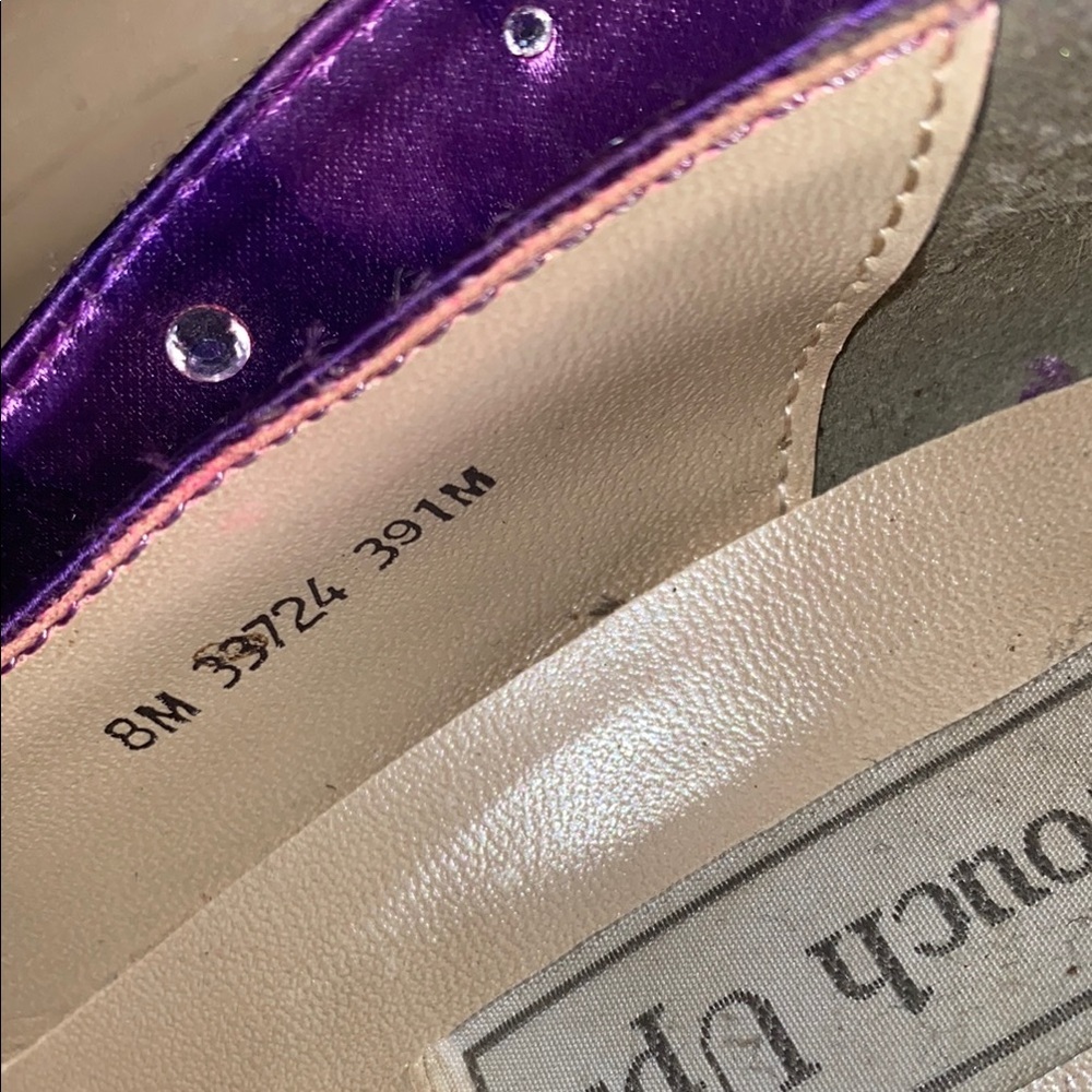 Touch Ups Purple Satin Heels with Rhinestone Accents - Picture 4 of 9